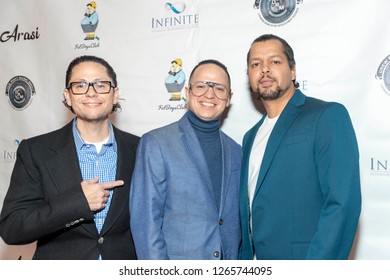 George Rodarte, Isaac Rodarte, Isaiah Brown Attend Arasi's EP Release Party At The Federal Bar Rooftop, Los Angeles, California On December 23rd, 2018