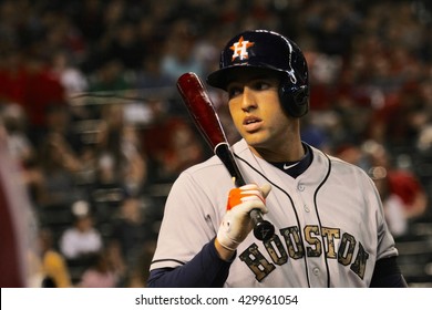 George Springer Right Fielder For The Houston Astros At Chase Field In Phoenix AZ USA 5-30-16.