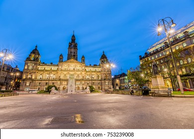 George Square In Glasgow At Night