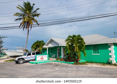 George Town (Exuma), Bahamas, 08.19.2019:  Royal Bahamas Police Force Headquarter.