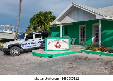 George Town (Exuma), Bahamas, 08.19.2019:  Royal Bahamas Police Force Headquarter.