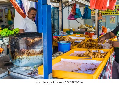 George Town Penang Malaysia. March 6 2019. A Local Food Market Stall In Little India In George Town Malaysia