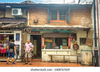 George Town/Malaysia-20.11.2017:The Front View Of The Chinese Shop In Melaka