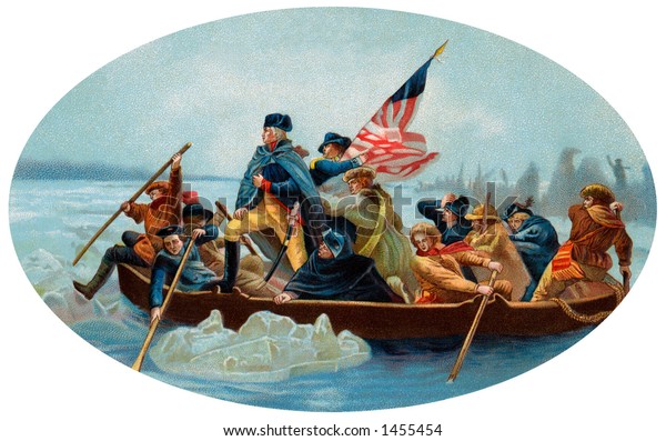 George Washington Crossing Delaware Oval 1908 Stock Photo Edit Now 1455454