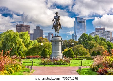 George Washington Monument at Public Garden in Boston, Massachusetts.