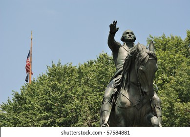 George Washington On Horseback Statue At Union Square In New York City.