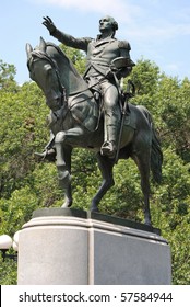 George Washington On Horseback Statue At Union Square In New York City.