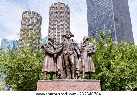 George Washington, Robert Morris, Haym Salomon Memorial,Chicago