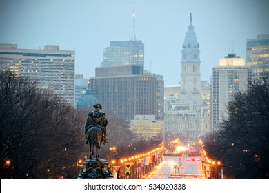 George Washington statue oand street in Philadelphia