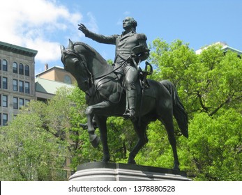 George Washington Statue At Union Square Park, New York City, Dedicated In 1856