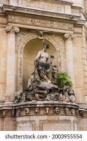 Georges Cuvier Statue Fountain In Paris, France.