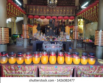 Georgetown, Penang, Malaysia - 14 June 2019: Inside Of Bat Cave Temple In Georgetown