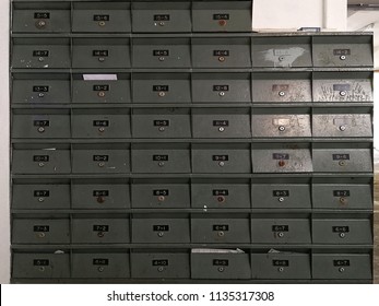 Georgetown penang Malaysia. July 16, 2018. Apartment mailboxes in used, abuse and dirty condition. - Shutterstock ID 1135317308