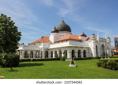 Georgetown, Penang, Malaysia - November 2012: The ancient Kapitan Keling mosque in the heritage city of Georgetown in Penang.