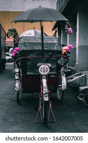 GEORGETOWN, PENANG/MALAYSIA- Feb 11, 2020: There Are Around 200 Trishaws In George Town Alone And It Is Now A Part Of The City's Living Heritage. You Can Easily Rent One And Ride Around The City.