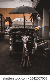 GEORGETOWN, PENANG/MALAYSIA- Feb 11, 2020: There Are Around 200 Trishaws In George Town Alone And It Is Now A Part Of The City's Living Heritage. You Can Easily Rent One And Ride Around The City.