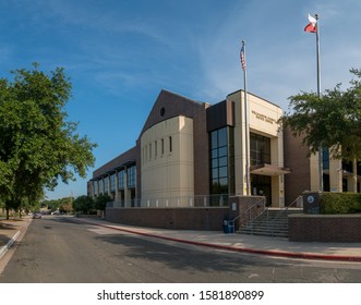 GEORGETOWN, TEXAS - OCTOBER 2019: Williamson County Justice Center In A Calm Sunny Day