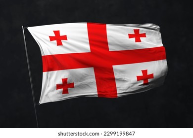 Georgia flag isolated on black background with clipping path. flag symbols of Georgia. flag frame with empty space for your text.