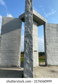 Georgia Guidestones, Elberton, Georgia •  October 15, 2020 • translations of the English text  in 8 languages. English, Spanish, Swahili, Hindi, Hebrew, Arabic, Traditional Chinese, and Russian.