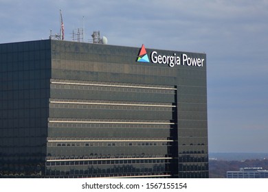 Georgia Power Office Building Exterior View. Georgia Power Is A Utility Company Owned By The Southern Company, A NYSE  Publicly Traded With Ticker SO. Atlanta, Georgia, USA - November 19, 2019