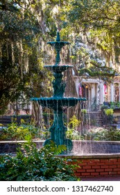Georgia Savannah Fountain Southern Town Square