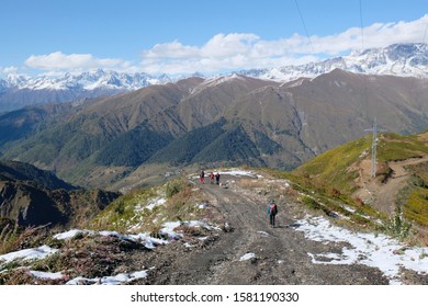 Georgia Svaneti Trekking Ushguli Cross Gvibari Stock Photo 1581190330 ...