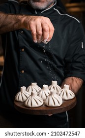 Georgian Cuisine. Khinkali On The Board.