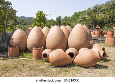 Georgian Jugs For Wine, Outdoor.