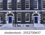 Georgian townhouses built in the late 1700s in the Bedford Square area of Bloomsbury, London