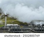 Geothermal energy generation in Iceland. Plant is producing both electricity and heat for Reykjavik agglomeration. They also use CCS technology for storage of CO2 and are carbon neutral.