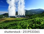 Geothermal power is electrical power generated from geothermal energy. Technologies in use include dry steam power stations. 