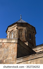 Gergeti Trinity Church (Tsminda Sameba), Stepantsminda, Kazbegi Municipality, Georgia.