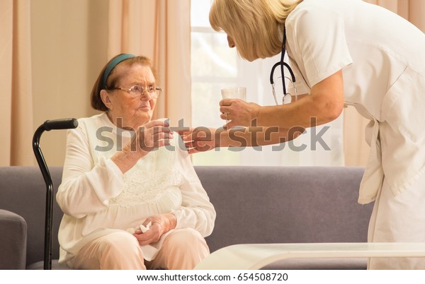 Geriatric Clinic Sceneof Senior Female Taking Stock Photo (Edit Now ...