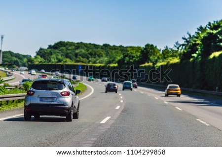 German Autobahn in sun day