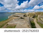 German bunker system as part of the atlantic wall in WW II in Brittany next to Camaret-sur-Mer, Brittany, France