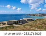 German bunker system as part of the atlantic wall in WW II in Brittany next to Camaret-sur-Mer, Brittany, France