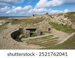 German bunker system as part of the atlantic wall in WW II in Brittany next to Camaret-sur-Mer, Brittany, France