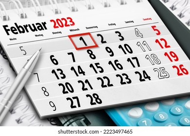 German calendar 2023 February 1 and calculator   Monday Tuesday Wednesday Thursday Friday Saturday Sunday