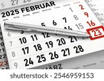 German calendar 2025  February 23  Monday Tuesday Wednesday Thursday Friday Saturday Sunday Week
