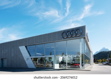 German Car Manufacturer Audi Showroom On October 17,2021 In Füssen,Germany.