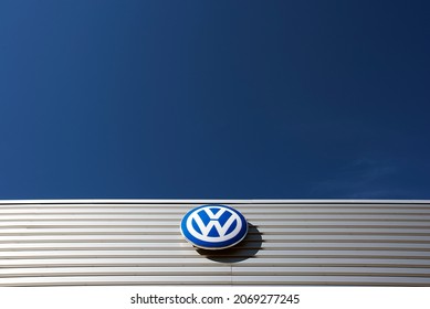 German car manufacturer Volkswagen showroom on October 17,2021 in Füssen,Germany.