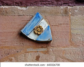 German Coat Of Arms On The Facade Of The House                               