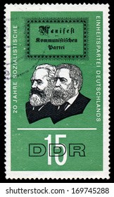 GERMAN DEMOCRATIC REPUBLIC - CIRCA 1966: A Stamp Printed In Germany Shows The 20 Years Socialist Unity Party Of Germany, Circa 1966.