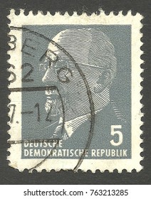 German Democratic Republic - Stamp Printed In1968, Heads Of State, Series Chairman Of The State Council Walter Ulbricht