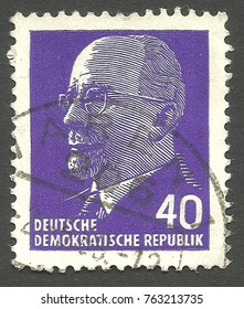 German Democratic Republic - Stamp Printed In1969, Heads Of State, Series Chairman Of The State Council Walter Ulbricht