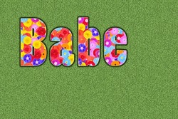 German And English Pet Name Babe, Nickname For The Bride, Illustration, Graphic Design, Text, Written, Flowery