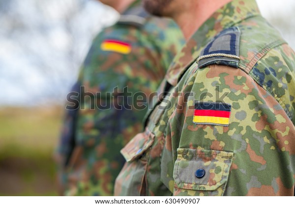 german flag on german army\
uniform