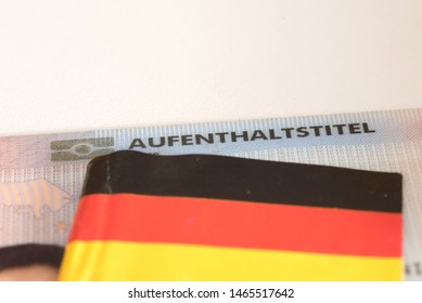 German Flag And German Translation For A Document Residence Permit