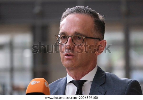 German Foreign Minister Heiko Maas attends a\
meeting of EU foreign ministers, at the European Council in\
Brussels, Belgium on July 12,\
2021.