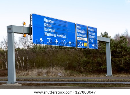 Similar – Motorway signpost to Berlin